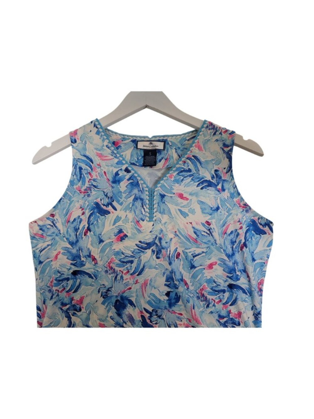 Island Collection Stella Parker Blue Multi Tank Top Size S Beach Pickleball Tenn - Picture 5 of 10